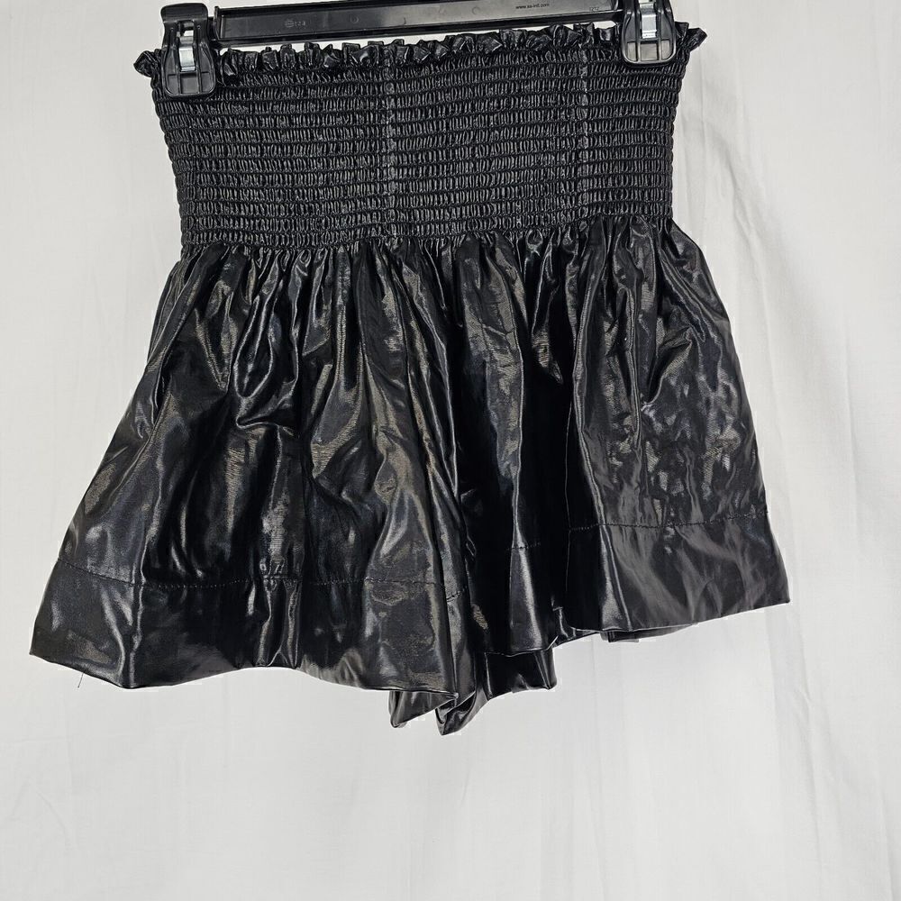 Queen Of Sparkle Leather Swing Short In Black Womens Size Small